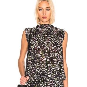 Ganni Georgette Sleeveless Floral Blouse FR Size 34